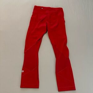 Red Lululemon Cropped Leggings
